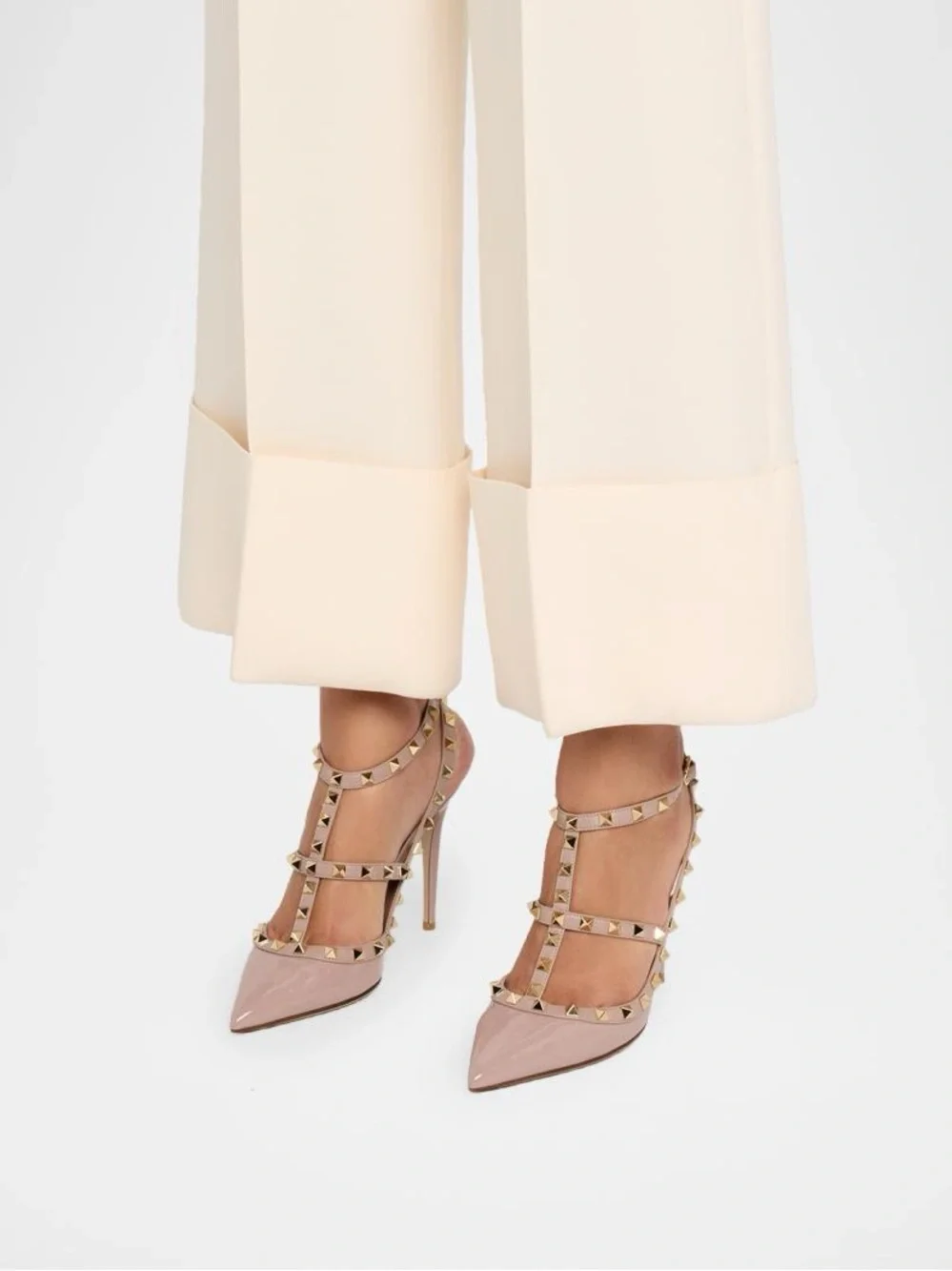 100mm Rockstud Patent Leather Pumps